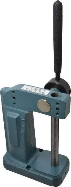 JT&M - 5/8" Ram, 2-1/16" Throat Depth, 1/2 Ton Manual Arbor Press - 5" Max Work Height x 4-1/8" Max Work Width, 12:1 Leverage Ratio, 2-7/8" Base Width x 5-1/2" Base Depth - Apex Tool & Supply