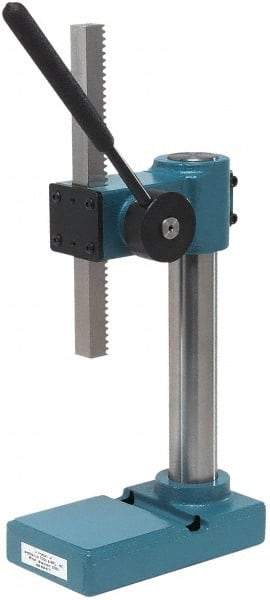JT&M - 3/4" Ram, 2-3/4" Throat Depth, 1/2 Ton Manual Arbor Press - 8-5/16" Max Work Height x 6" Max Work Width, 13:1 Leverage Ratio, 4-1/16" Base Width x 7-1/16" Base Depth - Apex Tool & Supply