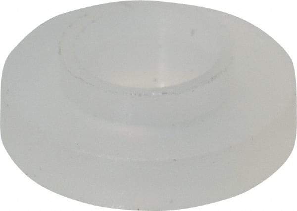 Made in USA - #4 Screw, 1/32" Shoulder Length, Nylon Shoulder Washer - Natural, 0.235" Flange Diam, 3/64" Flange Thickness, 0.115" ID, 0.145" OD - Apex Tool & Supply