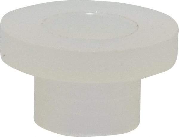 Made in USA - #8 Screw, 1/8" Shoulder Length, Nylon Shoulder Washer - Natural, 11/32" Flange Diam, 1/16" Flange Thickness, 0.173" ID, 0.205" OD - Apex Tool & Supply