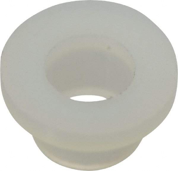 Made in USA - #10 Screw, 9/64" Shoulder Length, Nylon Shoulder Washer - Natural, 0.399" Flange Diam, 1/16" Flange Thickness, 0.2" ID, 0.26" OD - Apex Tool & Supply