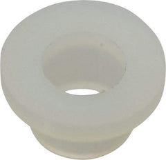 Made in USA - #10 Screw, 9/64" Shoulder Length, Nylon Shoulder Washer - Natural, 0.399" Flange Diam, 1/16" Flange Thickness, 0.2" ID, 0.26" OD - Apex Tool & Supply