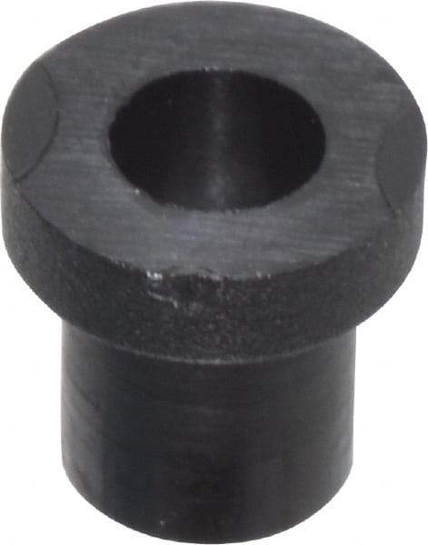 Made in USA - #2 Screw, 1/8" Shoulder Length, Nylon Shoulder Washer - Black, 0.181" Flange Diam, 3/64" Flange Thickness, 0.09" ID, 0.12" OD - Apex Tool & Supply