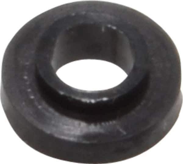 Made in USA - #4 Screw, 1/32" Shoulder Length, Nylon Shoulder Washer - Black, 0.235" Flange Diam, 3/64" Flange Thickness, 0.115" ID, 0.145" OD - Apex Tool & Supply