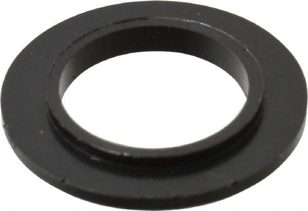 Made in USA - 3/8" Screw, 1/32" Shoulder Length, Nylon Shoulder Washer - Black, 0.622" Flange Diam, 3/64" Flange Thickness, 0.383" ID, 0.434" OD - Apex Tool & Supply