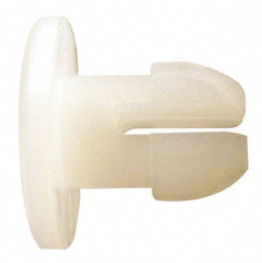 Made in USA - 0.243" Hole Diam, 0.262" OAL, Split Shank, Nylon Panel Rivet - 0.202" Length Under Head, 0.064" Material Thickness, 1/2" Head Diam - Apex Tool & Supply