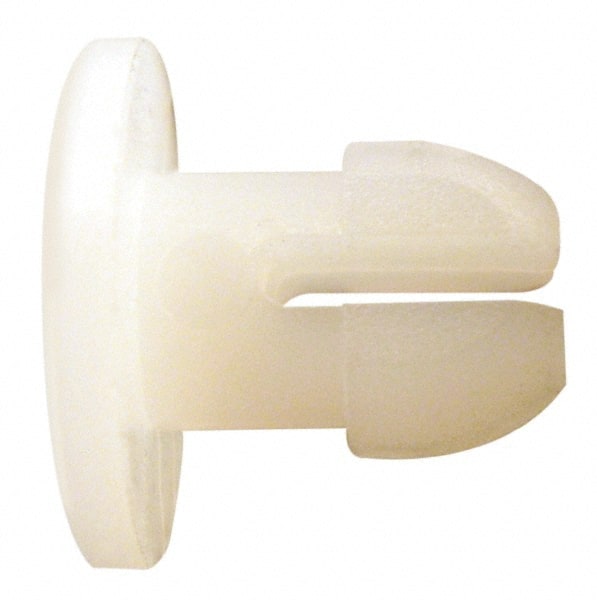 Made in USA - 0.093" Hole Diam, 0.24" OAL, Split Shank, Nylon Panel Rivet - Apex Tool & Supply