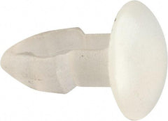 Made in USA - 1/8" to 1/8" Hole Diam, Keyhole Shank, Nylon Panel Rivet - 1/8" Material Thickness, 1/4" Head Diam - Apex Tool & Supply