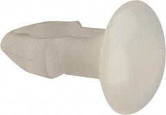 Made in USA - 1/8" to 1/8" Hole Diam, Keyhole Shank, Nylon Panel Rivet - 5/32" Material Thickness, 1/4" Head Diam - Apex Tool & Supply