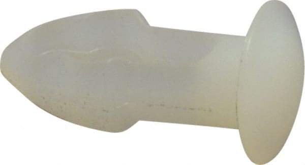 Made in USA - 3/16" Hole Diam, Keyhole Shank, Nylon Panel Rivet - 1/4" Material Thickness, 5/16" Head Diam - Apex Tool & Supply
