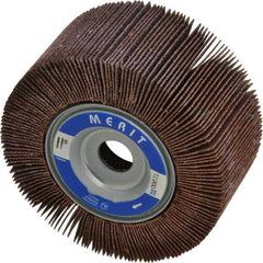 Merit Abrasives - 4" Diam, 60 Grit Aluminum Oxide Unmounted Flap Wheel - 5/8" Hole, 2" Wide, Coated, Medium Grade, 12,000 Max RPM , Cloth Backing - Apex Tool & Supply