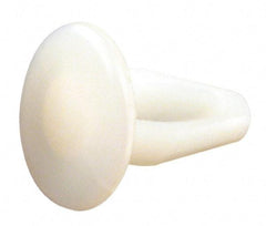 Made in USA - 0.131" to 0.135" Hole Diam, 0.455" OAL, Arrow Shank, Nylon Panel Rivet - 0.395" Length Under Head, 1/16" to 1/8" Material Thickness, 0.27" Head Diam - Apex Tool & Supply