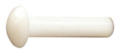 Made in USA - 1/8" Body Diam, Round Acetal Solid Rivet - 5/8" Length Under Head, 1/4" Head Diam x 0.068" Head Height - Apex Tool & Supply
