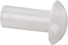 Made in USA - 1/8" Body Diam, Round Acetal Solid Rivet - 5/16" Length Under Head, 1/4" Head Diam x 0.068" Head Height - Apex Tool & Supply