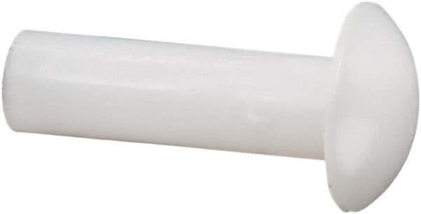 Made in USA - 1/8" Body Diam, Round Acetal Solid Rivet - 7/16" Length Under Head, 1/4" Head Diam x 0.068" Head Height - Apex Tool & Supply