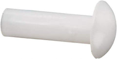 Made in USA - 1/8" Body Diam, Round Acetal Solid Rivet - 7/16" Length Under Head, 1/4" Head Diam x 0.068" Head Height - Apex Tool & Supply