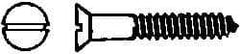 Value Collection - #4, 1" OAL, Slotted Drive, Flat Head Wood Screw - Stainless Steel, Grade 18-8 - Apex Tool & Supply