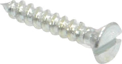 Value Collection - #2, 1/2" OAL, Slotted Drive, Flat Head Wood Screw - Zinc Plated Steel, Grade 2 - Apex Tool & Supply