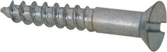 Value Collection - #3, 5/8" OAL, Slotted Drive, Flat Head Wood Screw - Zinc Plated Steel, Grade 2 - Apex Tool & Supply