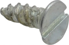 Value Collection - #4, 1/4" OAL, Slotted Drive, Flat Head Wood Screw - Zinc Plated Steel, Grade 2 - Apex Tool & Supply