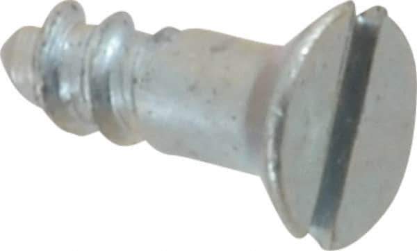 Value Collection - #4, 3/8" OAL, Slotted Drive, Flat Head Wood Screw - Zinc Plated Steel, Grade 2 - Apex Tool & Supply