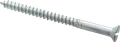 Value Collection - #4, 1-1/2" OAL, Slotted Drive, Flat Head Wood Screw - Zinc Plated Steel, Grade 2 - Apex Tool & Supply