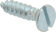 Value Collection - #6, 5/8" OAL, Slotted Drive, Flat Head Wood Screw - Zinc Plated Steel, Grade 2 - Apex Tool & Supply