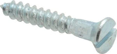 Value Collection - #6, 7/8" OAL, Slotted Drive, Flat Head Wood Screw - Zinc Plated Steel, Grade 2 - Apex Tool & Supply