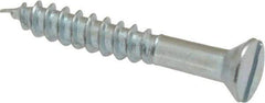 Value Collection - #6, 1" OAL, Slotted Drive, Flat Head Wood Screw - Zinc Plated Steel, Grade 2 - Apex Tool & Supply