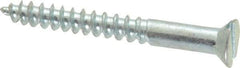 Value Collection - #6, 1-1/4" OAL, Slotted Drive, Flat Head Wood Screw - Zinc Plated Steel, Grade 2 - Apex Tool & Supply