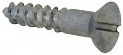 Value Collection - #7, 3/4" OAL, Slotted Drive, Flat Head Wood Screw - Zinc Plated Steel, Grade 2 - Apex Tool & Supply