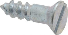 Value Collection - #8, 5/8" OAL, Slotted Drive, Flat Head Wood Screw - Zinc Plated Steel, Grade 2 - Apex Tool & Supply