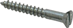 Value Collection - #8, 1-1/4" OAL, Slotted Drive, Flat Head Wood Screw - Zinc Plated Steel, Grade 2 - Apex Tool & Supply