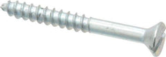 Value Collection - #8, 1-1/2" OAL, Slotted Drive, Flat Head Wood Screw - Zinc Plated Steel, Grade 2 - Apex Tool & Supply