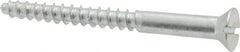 Value Collection - #8, 1-3/4" OAL, Slotted Drive, Flat Head Wood Screw - Zinc Plated Steel, Grade 2 - Apex Tool & Supply