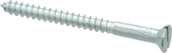 Value Collection - #8, 2" OAL, Slotted Drive, Flat Head Wood Screw - Zinc Plated Steel, Grade 2 - Apex Tool & Supply
