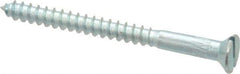 Value Collection - #8, 2" OAL, Slotted Drive, Flat Head Wood Screw - Zinc Plated Steel, Grade 2 - Apex Tool & Supply
