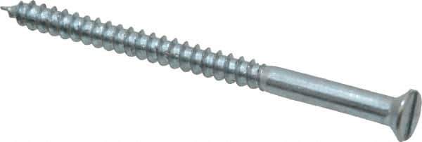 Value Collection - #8, 2-1/2" OAL, Slotted Drive, Flat Head Wood Screw - Zinc Plated Steel, Grade 2 - Apex Tool & Supply