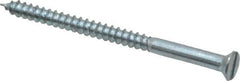 Value Collection - #8, 2-1/2" OAL, Slotted Drive, Flat Head Wood Screw - Zinc Plated Steel, Grade 2 - Apex Tool & Supply