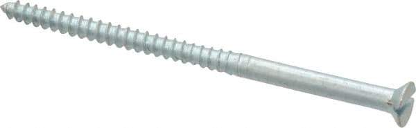 Value Collection - #8, 3" OAL, Slotted Drive, Flat Head Wood Screw - Zinc Plated Steel, Grade 2 - Apex Tool & Supply
