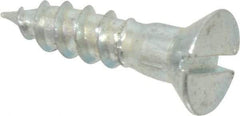 Value Collection - #9, 3/4" OAL, Slotted Drive, Flat Head Wood Screw - Zinc Plated Steel, Grade 2 - Apex Tool & Supply