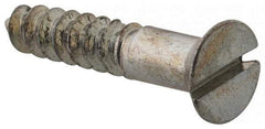Value Collection - #9, 1" OAL, Slotted Drive, Flat Head Wood Screw - Zinc Plated Steel, Grade 2 - Apex Tool & Supply