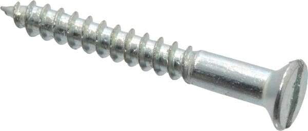 Value Collection - #9, 1-1/2" OAL, Slotted Drive, Flat Head Wood Screw - Zinc Plated Steel, Grade 2 - Apex Tool & Supply