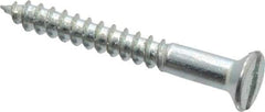 Value Collection - #9, 1-1/2" OAL, Slotted Drive, Flat Head Wood Screw - Zinc Plated Steel, Grade 2 - Apex Tool & Supply