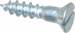 Value Collection - #10, 7/8" OAL, Slotted Drive, Flat Head Wood Screw - Zinc Plated Steel, Grade 2 - Apex Tool & Supply