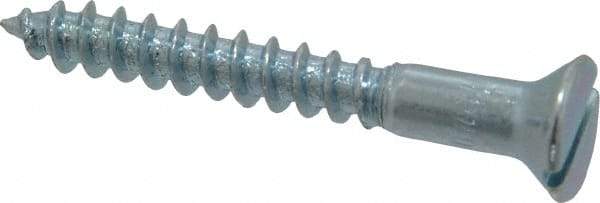 Value Collection - #10, 1-1/2" OAL, Slotted Drive, Flat Head Wood Screw - Zinc Plated Steel, Grade 2 - Apex Tool & Supply