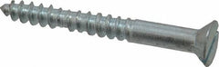 Value Collection - #10, 1-3/4" OAL, Slotted Drive, Flat Head Wood Screw - Zinc Plated Steel, Grade 2 - Apex Tool & Supply