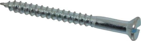 Value Collection - #10, 2" OAL, Slotted Drive, Flat Head Wood Screw - Zinc Plated Steel, Grade 2 - Apex Tool & Supply