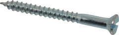 Value Collection - #10, 2" OAL, Slotted Drive, Flat Head Wood Screw - Zinc Plated Steel, Grade 2 - Apex Tool & Supply