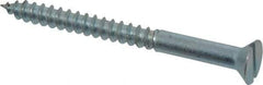 Value Collection - #10, 2-1/4" OAL, Slotted Drive, Flat Head Wood Screw - Zinc Plated Steel, Grade 2 - Apex Tool & Supply